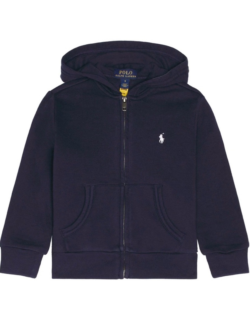 Polo Ralph Lauren Kids Navy Blue Full Zip Hoodie White Pony Logo Size 4T